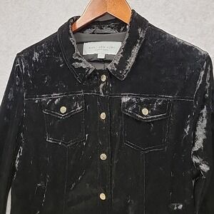 MARC NEW YORK Crushed Velvet Jacket Party Date Goth Glam Jacket Gold Buttons EUC